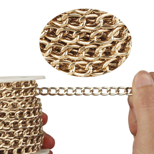 1/2 trottoarkedjor Twisted Cross Cable Chain DIY smyckesfynd Golden 5Meters 1Set