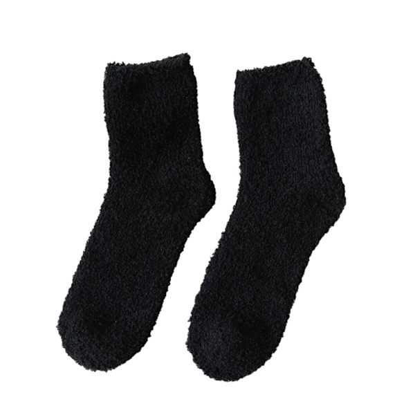 1/2/3/5 10 stycken extra tjocka och elastiska mjuka strumpor Black 2PCS