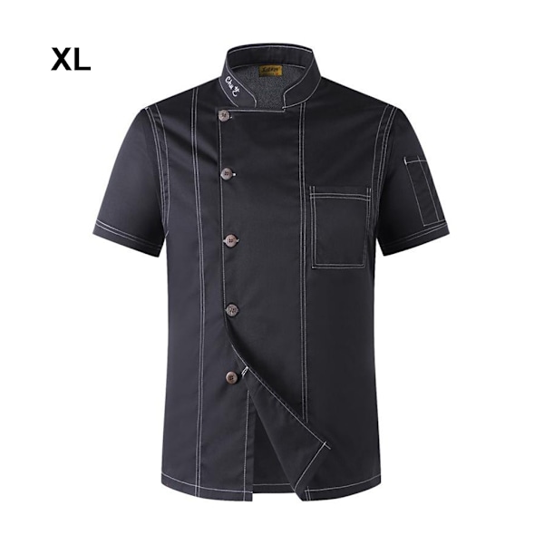 1/2/3 Svart Lätt att rengöra Chef Coat Button Chef Uniformer För black xl 1Set