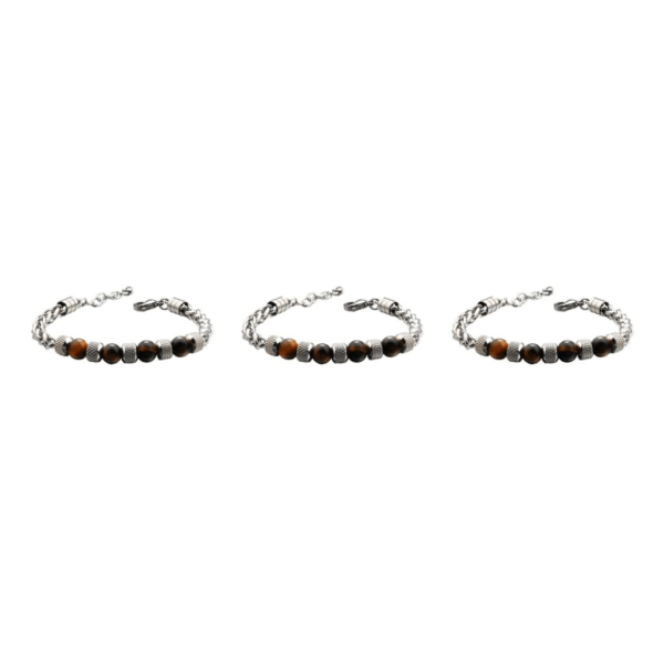 1/2/3/5 mångsidigt beaded kedja armband med fashionabla accenter tiger's-eye 3Set