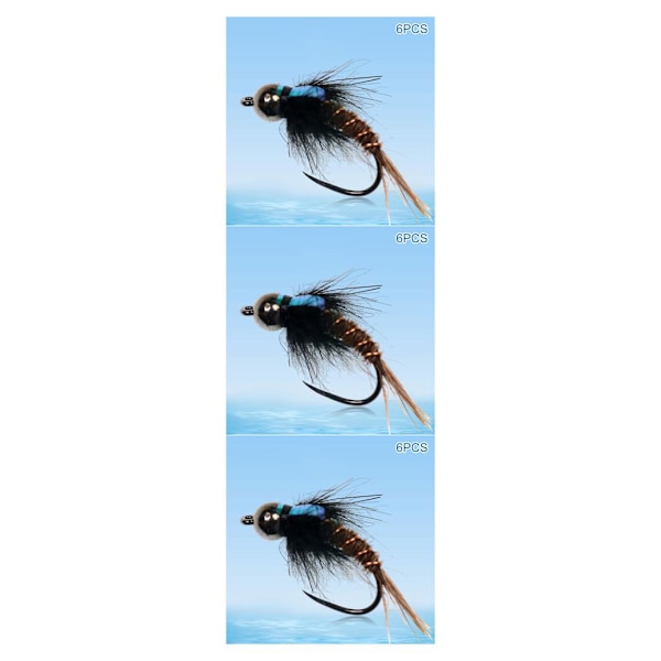 1/2/3/5 6 st 8 1012 flugfiskeflugor Premium Tungsten Bead Head 8# hook 6 pcs 3PCS