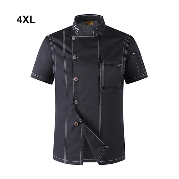 1/2/3 Svart Lätt att rengöra Chef Coat Button Chef Uniformer För black 4xl 1Set