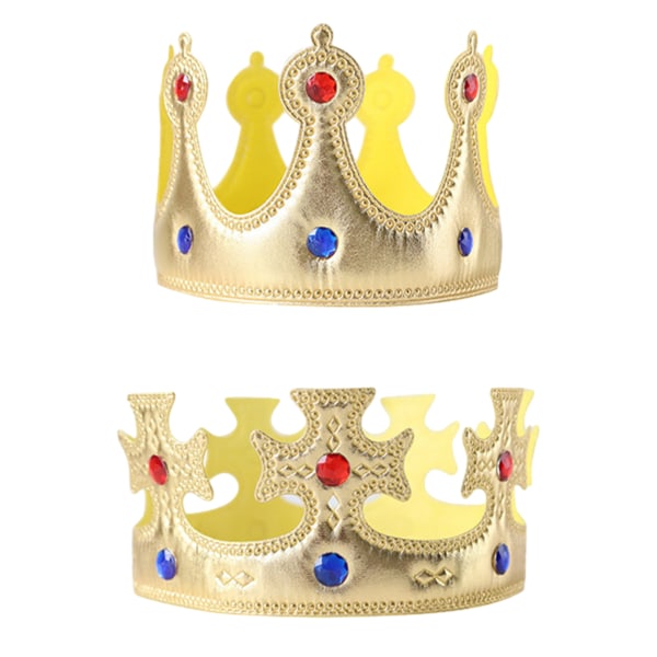 2pack/lot Lätt och glänsande Kings Crown-hatt för vuxna och