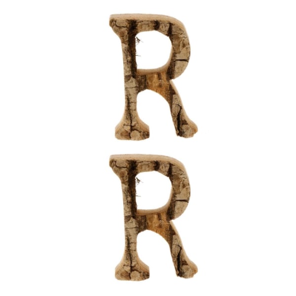 1/2/3/5 Handgjorda träbokstäver Dörrnummer Alfabetbokstav letter R 2Set