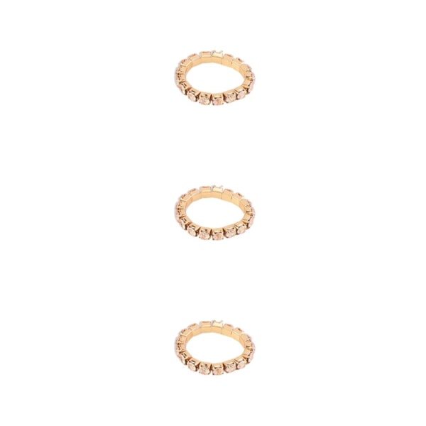 1/2/3/5 Stretch Crystal Ring Utsökt inläggning för Elegant golden 1 row 3PCS