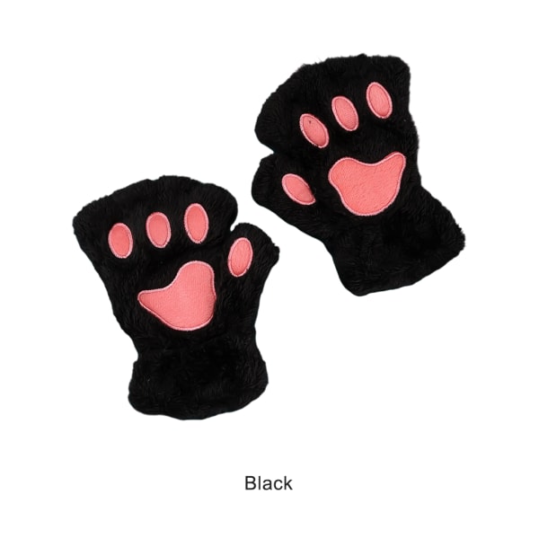 1/2/3/5 Fashionabla Bear Claw fingerlösa handskar för breda black 1Set