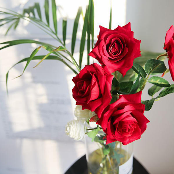 12 st Plast fantastiska konstgjorda rosor Långvarig Faux Rose