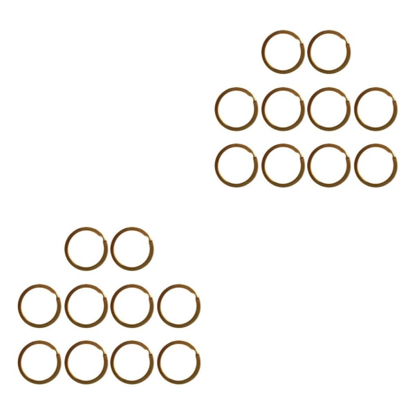 1/2/3/5 förpackning med 10 Mässing platt rund delad nyckelringar nyckel Gold 32mm 10 pcs 2PCS