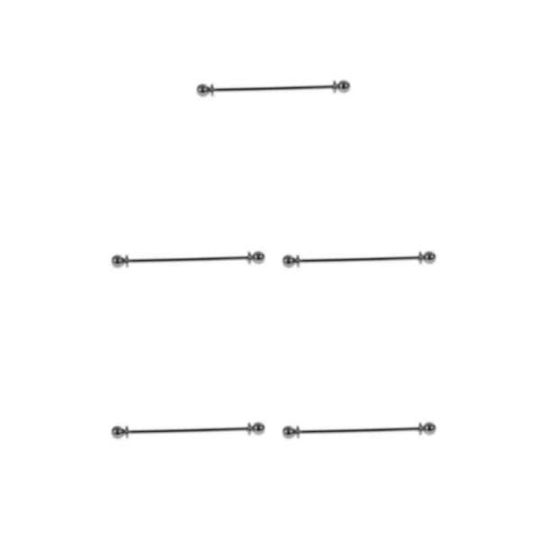 1/2/5 mäns runda huvudskjorta Krage Clip Bar Pin Clip Tie Brosch Silver 65 x 6mm 5Set