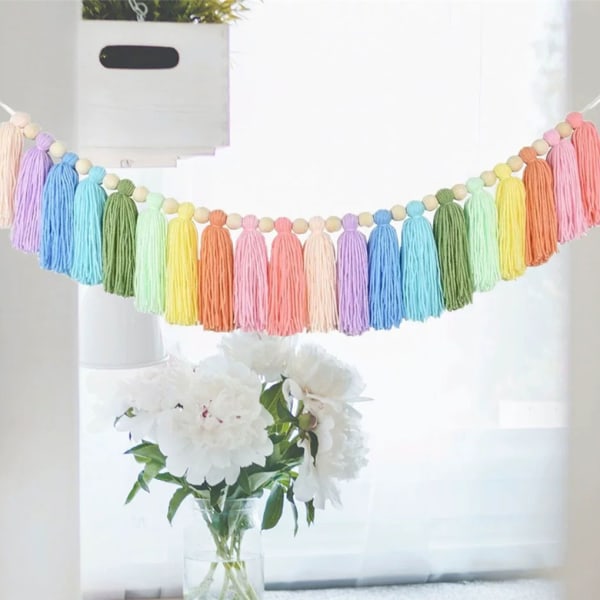 Bomull tofs Garland Pastell Banner Tillägg till barnkammare Type 9