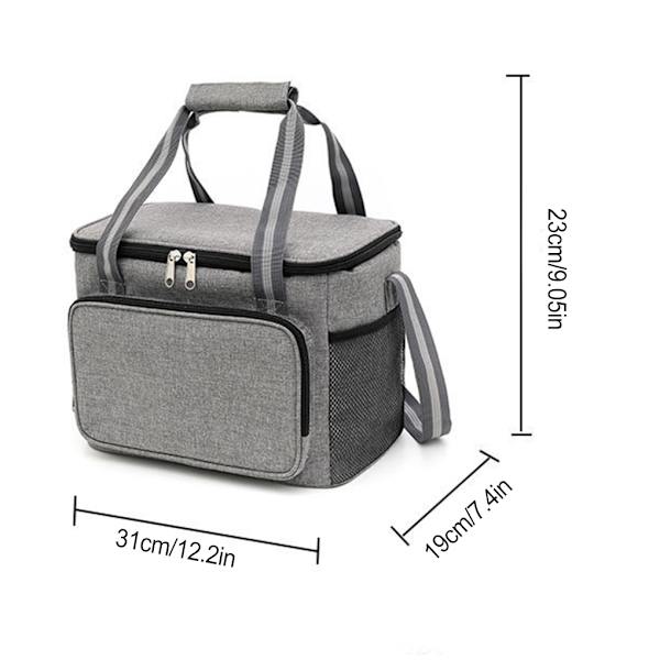 1/2 resevänlig hopfällbar thermal väska för picknick på resande fot grey 1Set