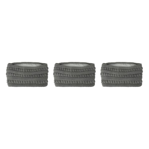 1/2/3/5 Fashionabla multifunktionella stickade pannband för kvinnor light grey 3Set