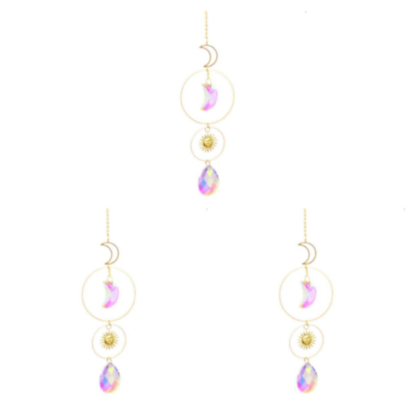 1/2/3/5 Crystal Balkong Fönsterhängande Dekor Vägg Rainbow Maker Model 3 40cm 3Set