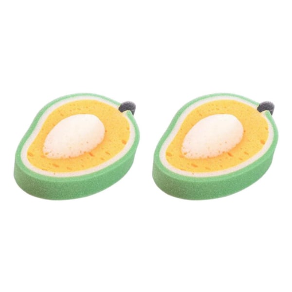 2/3 Cartoon Frukt Barn Bad Rengöringssvamp Svamp Mango 14.5CM 2Set