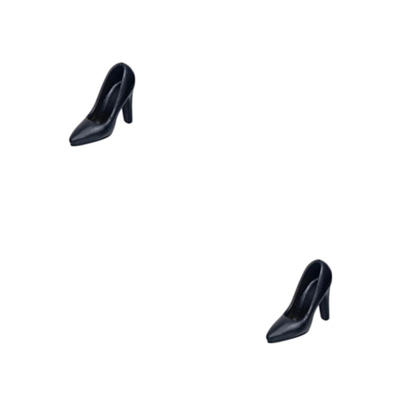 1/2/3/5 1:12 Kvinnliga högklackade skor för kvinnlig action Black 2cm 2PCS