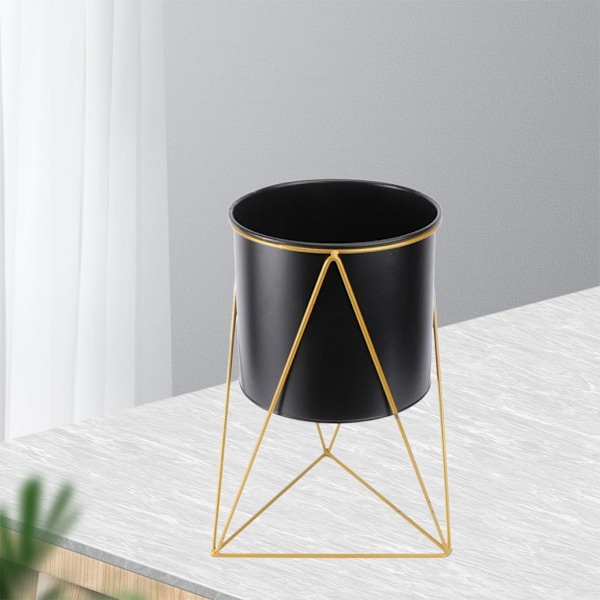 Blomkruka i metall Suckulent Krukväxtställ Nordic Style Black L