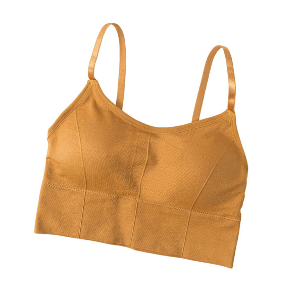 1/2/3/5 Dam Tank Crop Top BH Sexiga Underkläder Underkläder Bralette Orange 2PCS