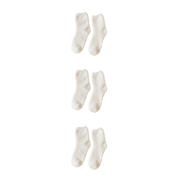 1/2/3/5 10 stycken extra tjocka och elastiska mjuka strumpor White 3PCS