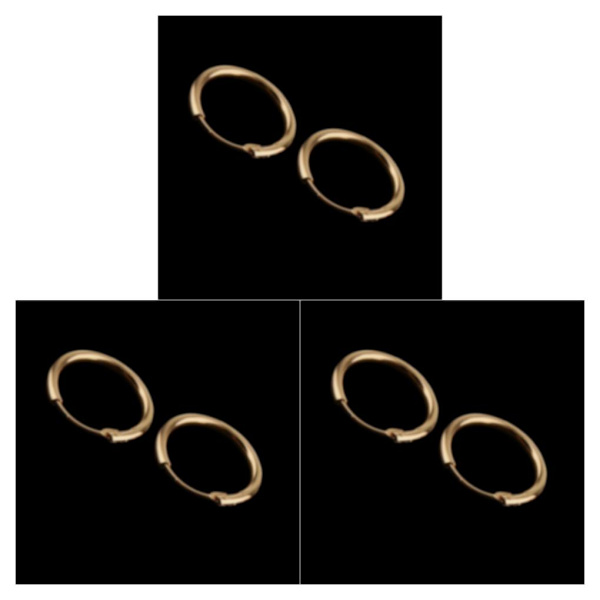 2/3 12 mm x 1,5 mm gångjärnsförsedda sovörhängen Hoops Kopparörhängen 3Set