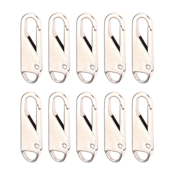 1/2/3/5 10 st För Zipper Pull Replacement Metal För Zipper Silver 10 pcs 1 Pc