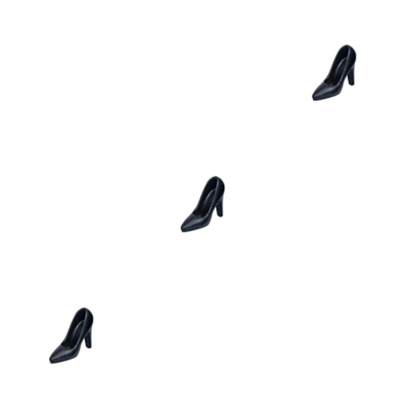 1/2/3/5 1:12 Kvinnliga högklackade skor för kvinnlig action Black 2cm 3PCS