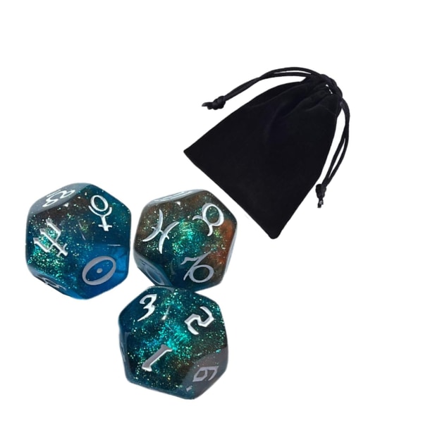 1/2/3/5 3st Akryl Astrologiska Tärningar Konstellationstärningar för Style D 1Set