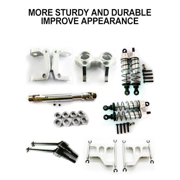 RCGOFOLLOW främre bakre portalaxel DIY Kit CNC bearbetad Rc fram Silver