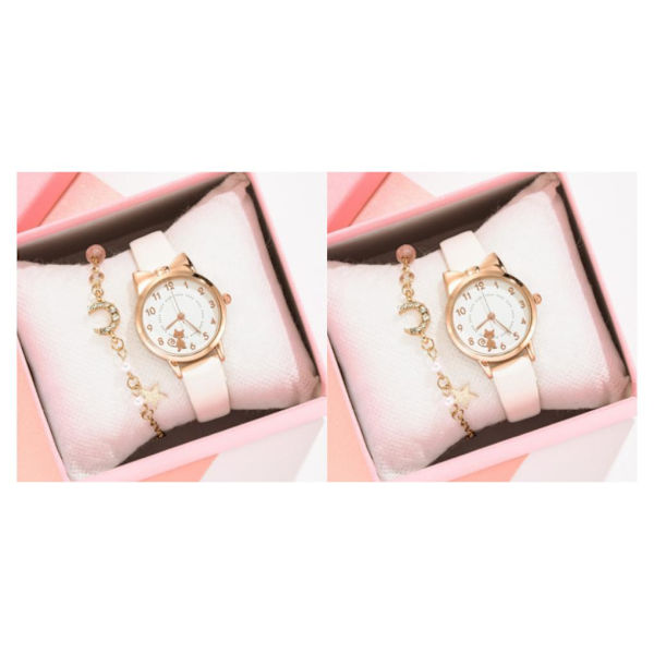 1/2 2x Cartoon Pattern Quartz Armband Watch For Kids Sweet And 2Set