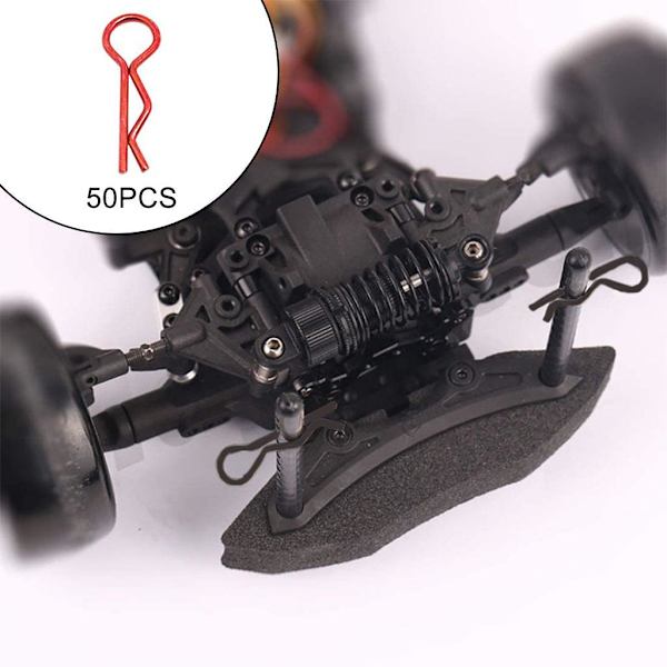 1/2/3/5 RC Body Shell Clips R Shape för 1/10 RC racingbil red length 24mm 5Set