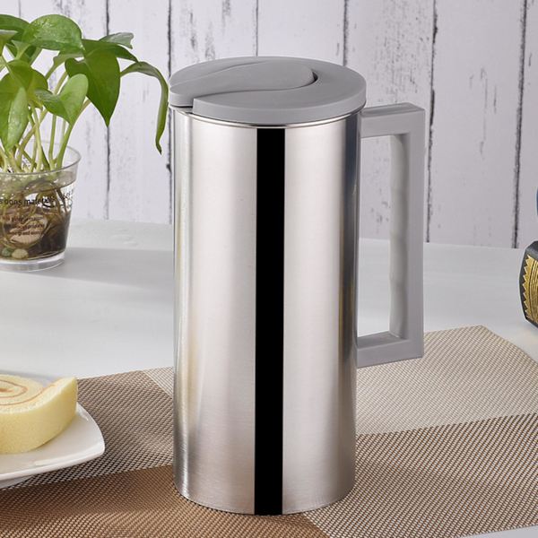 1,6L kallvattenkokare och lock metallvattenkanna för Gray 10 x 23cm