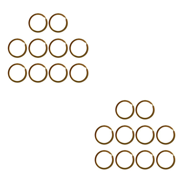1/2/3/5 förpackning med 10 Mässing platt rund delad nyckelringar nyckel Gold 32mm 10 pcs 2PCS