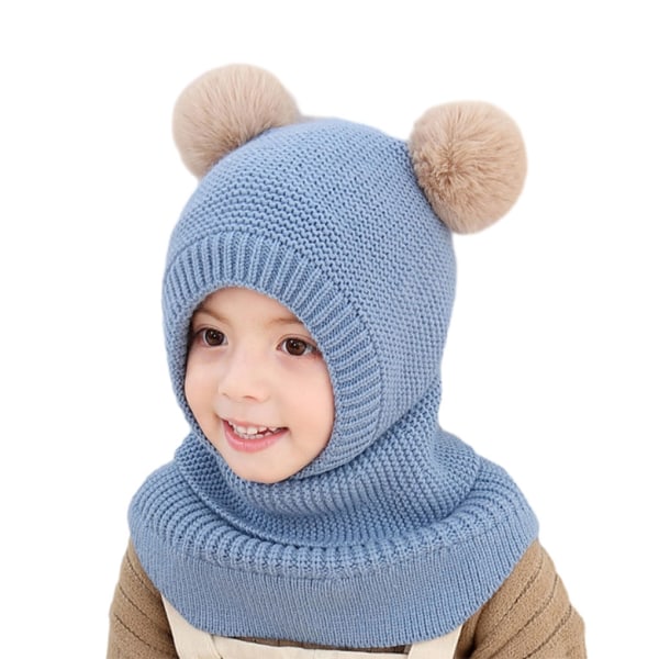 Toddler Vinter Varm Scarf Hatt Bundle Up Toddler Med Mode Och Blue