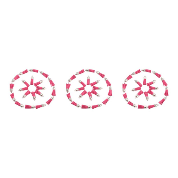1/2/3/5 100 stycken Tofs Nyckelring Snygg DIY Tofs Tillbehör Rose Red-Silver 3Set