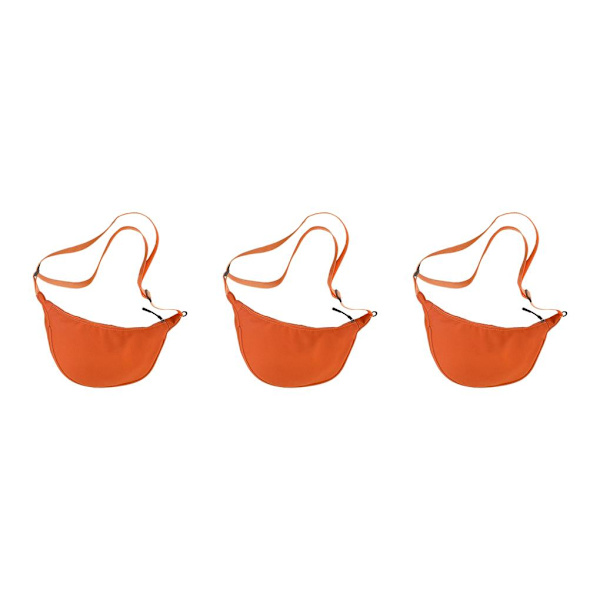 1/2/3/5 Kvinnor Flickor Dumpling Bun Arbetsväska Casual Nylon Orange 3PCS