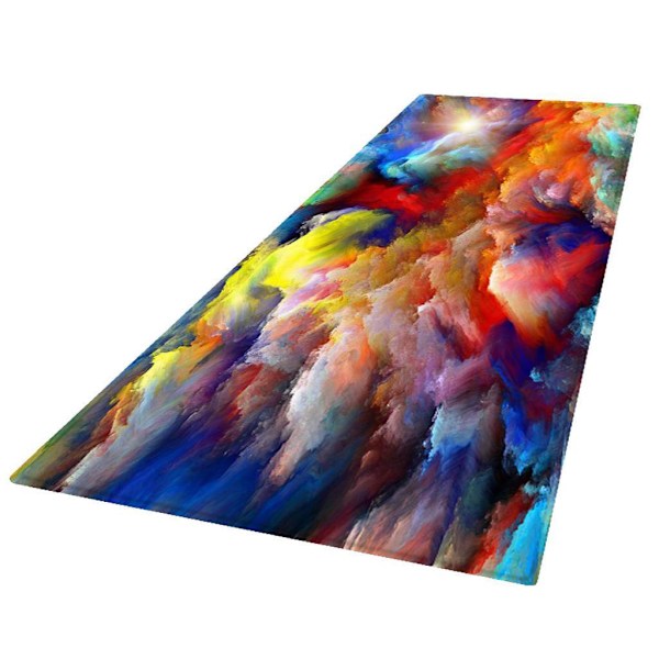 Printed 3D Golvmatta Runner Non-För slip Area Rug Colorful Clouds
