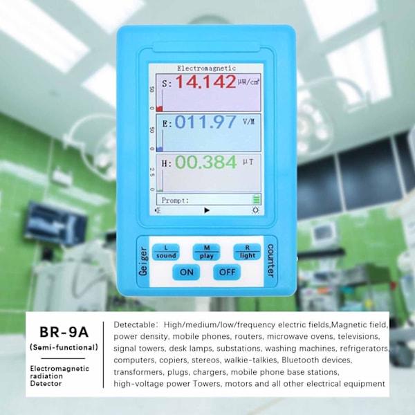 1/3 ELEKTROMAGNETISK STRÅLNINGSMÄTARE DETEKTOR EMF-MÄTARE 1 Pc