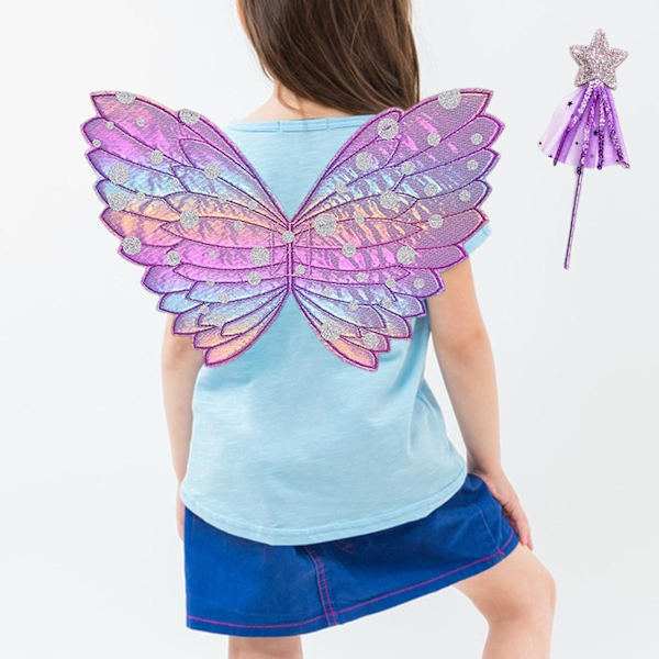 1/2/3 Fancy Dress Set Dress up Festival Girls Fairy För wings Purple Wing 31 x 20cm 1Set