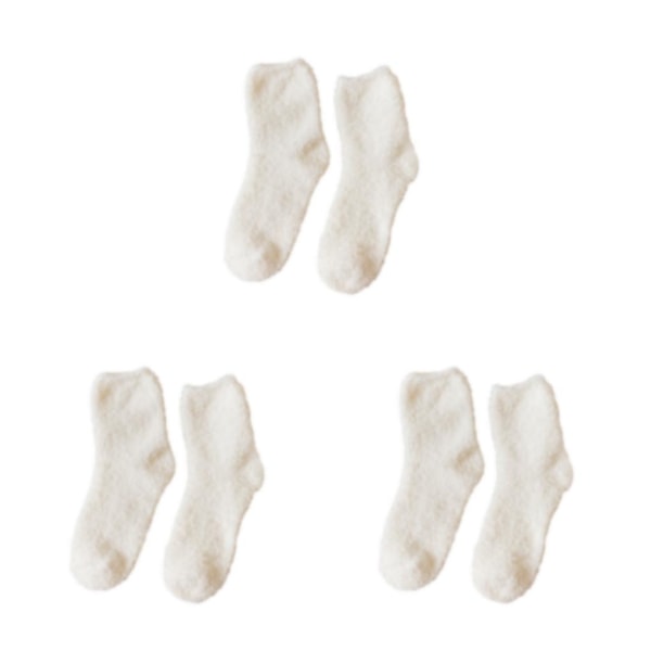 1/2/3/5 10 stycken extra tjocka och elastiska mjuka strumpor White 3PCS
