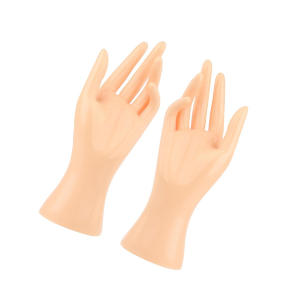 1 par kvinnlig skyltdocka hand multifunktionell för fingerring Beige Height 8.46 Inch
