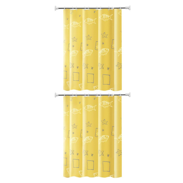 1/2/3 Gula polyestertyggardiner Vattentäta och varma mjuka 180W-200H 2PCS