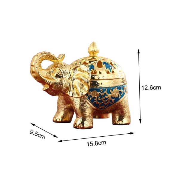 1/2 Elefantstaty Rökelsebrännare Rökelsekar Rökelsehållare för Blue 15.8 x 9.5 x 12.6cm 1Set