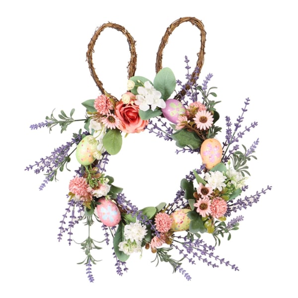 Påsk krans girland färgade ägg inomhus utomhus vårkrans Rabbit 50cm