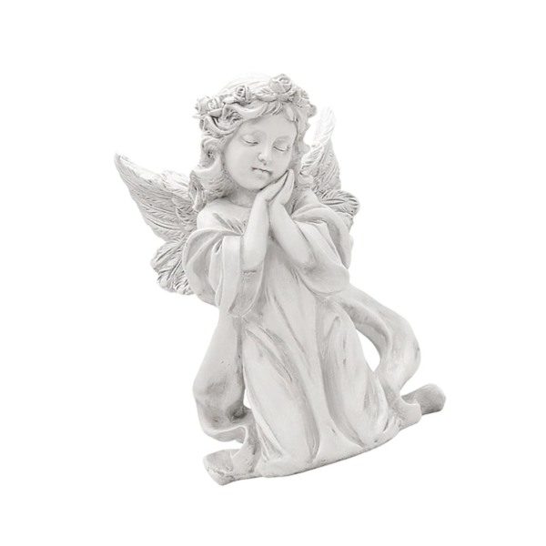 1/2 Resin White Angel Staty Desktop Decor Collection Window prayer hold cheek 1Set
