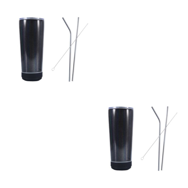 1/2/3 musiktumlare med Bluetooth högtalare Matklassad rostfri Black 2 2Set