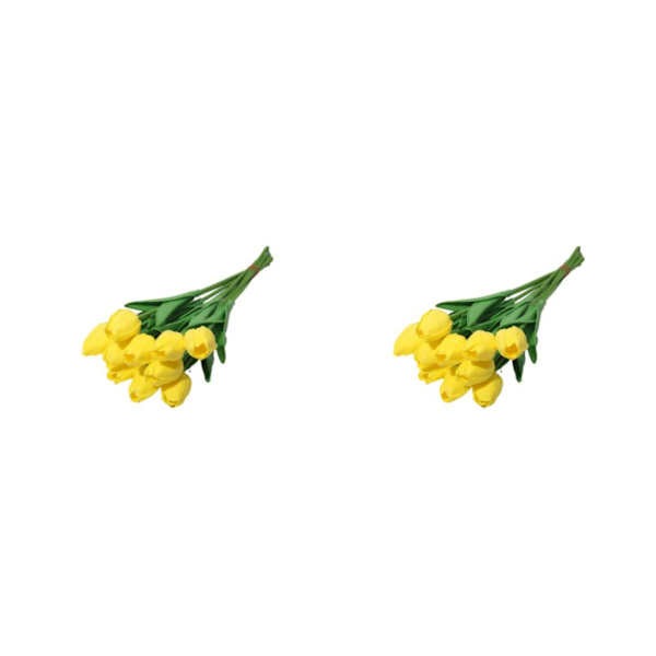 1/2/3 10påse Simulerade tulpaner Ljusa och charmiga blommor för yellow 2PCS
