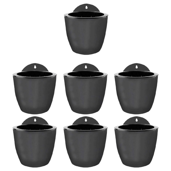 7pack/lot Premium Resin självvattnande växtblomkruka Snygg Gray-black 130