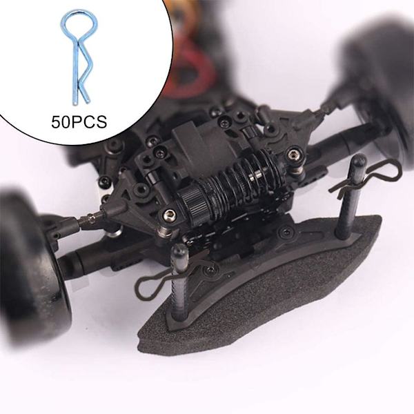 1/2/3/5 RC Body Shell Clips R Shape för 1/10 RC racingbil blue length 24mm 1Set