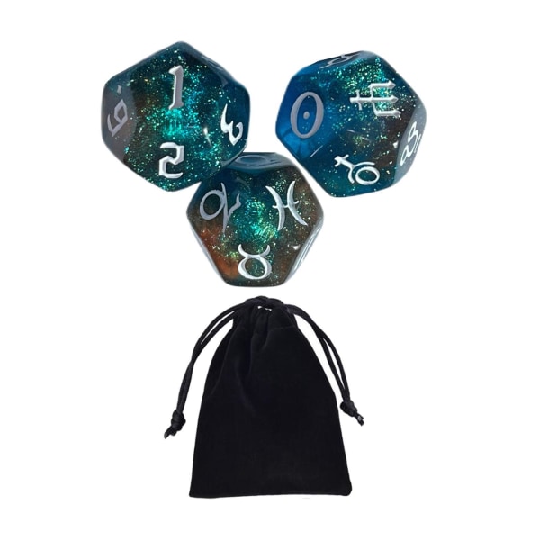 1/2/3/5 3st Akryl Astrologiska Tärningar Konstellationstärningar för Style D 1Set