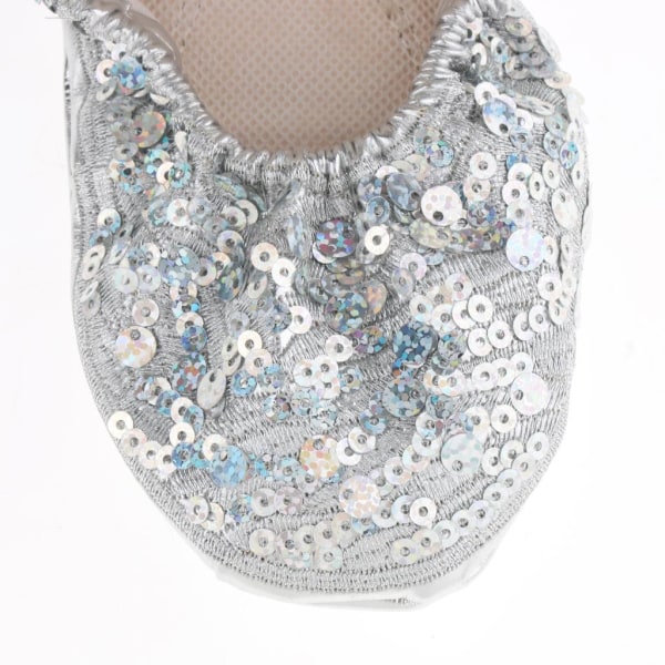 1/2/3/5 Kvinnor Tjej Magdansskor Non- För slip Soft Soles Silver L 1Set