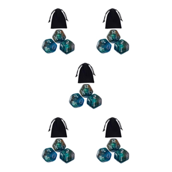 1/2/3/5 3st Akryl Astrologiska Tärningar Konstellationstärningar för Style D 5Set